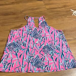 Lilly Pulitzer Hot Pink Elephant Shift Raylee Tank Top